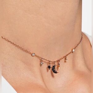 Swarovski Symbolica Black/Rose Gold Tone Necklace